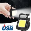 COB Keychain Flashlights Lumens Rechargeable Small Keychain Lights,4 Light Modes Portable Pocket Light with Folding Bracket Bottle Opener and Magnet Base. 