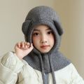 New Cute Big Eyes Pullover Cap Warm Windproof Ear Protection Hat Coldproof Neck Warmer Autumn and Winter. 