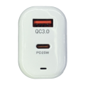 oms om-425 25w PD3.0 QC4+ Fast Charger Adapter type-c and USB-A Port. 
