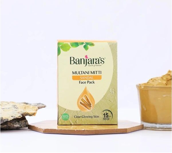 Banjara's Multani Mitti + Sandal Face Pack Powder 100gms (5*20gms)