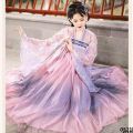 Clothing dance style student Xia elegant suit long style super fairy Fu spring dress Hanfu Xianhai female flower god ancient costume company. 
