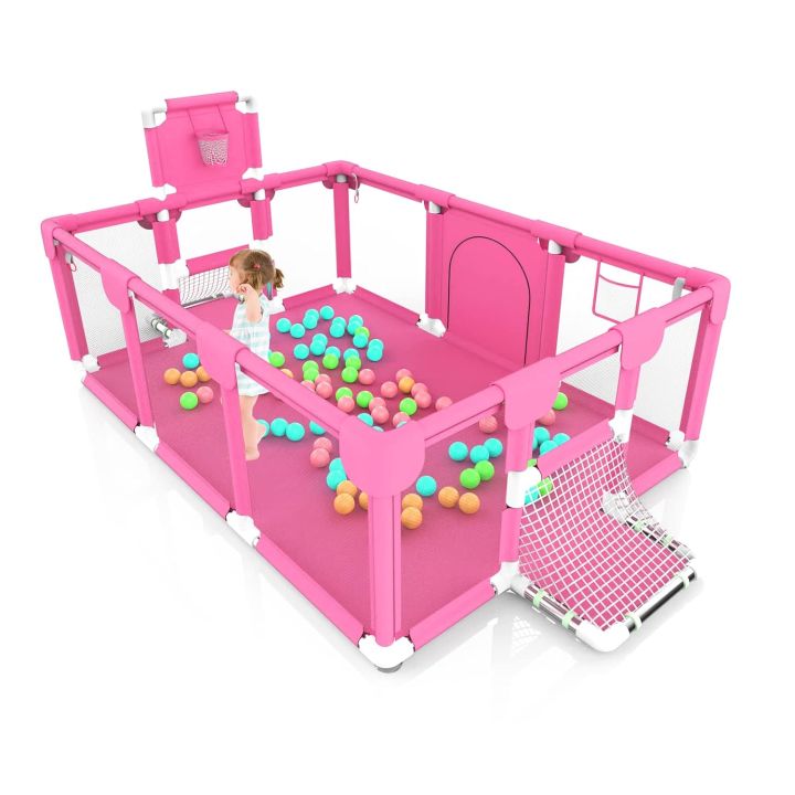Baby%20Playpen%20Without%20Mattress%20%20Children%20Toddler%20Kids%20Safety%20Fence%20Indoor%20Outdoor%20Play%20Pen%20Ocean%20color%2030%20Ball%20Pool%20Safety%20Barrier%20with%20Basket%20-%20Image%208