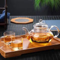 Heat Resistant Glass Tea Pot,Glass Teapot With Infuser Tea Leaf Herbal Coffee Pot Tea Set Practical Bottle Flower TeaCup. 