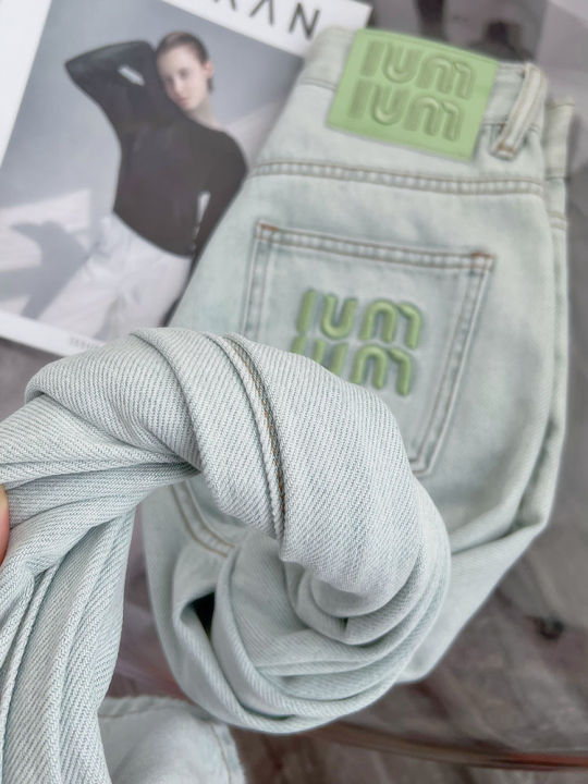 Mint%20Mambo%20Light%20Color%20Soft%20Jeans%20Women's%20Summer%20Thin%20Embroidery%20High%20Waist%20Straight%20Loose%20Slimming%20plus%20Size%20Wide%20Leg%20Pants%20-%20Image%207