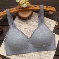 Simple Cotton Girl Underwear Student Bra High School Developmental Thin Section Without Steel Ring Gather Stereotype Bra. 