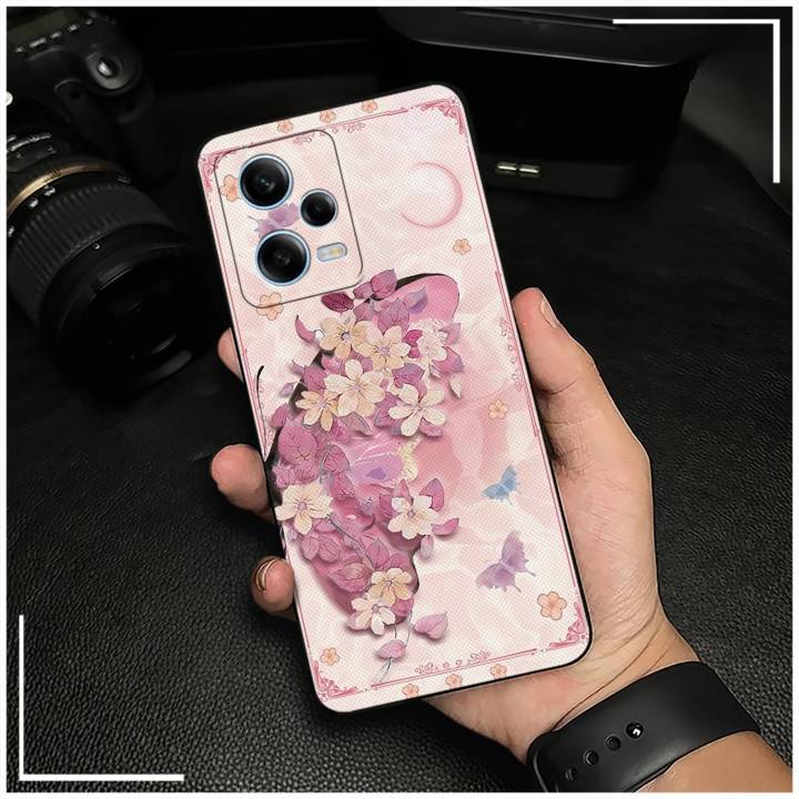 Soft case Fashion Design Phone Case For Redmi Note12 Pro 5G Oil Painting Cartoon Back Cover flower Graffiti Shockproof