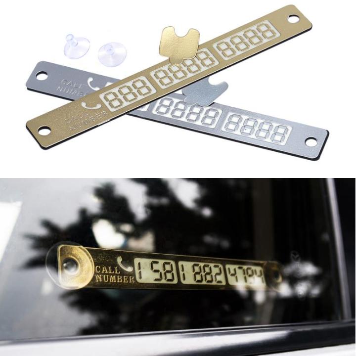 Car Styling Telephone Number Card Sticker Night Luminous Temporary Car Parking Card Plate