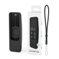 For 2017 Apple TV HD/4K Siri Remote TV Siri Remote 1St Gen Case with for AirTag Holder Anti Slip Silicone Cover, Black. 
