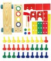Children's Wooden Disassembly Assembly Engineering Car Nut Car Screw Toy Variety Combination Shape Building Blocks Toys. 