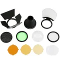 Godox AK-R1 Camera Flash Accessories Kit for Godox V1 Speedlight and H200R Round Flash Head to AD200 AD200pro Pocket Flash Monolight with Magnetic Port Easy Use. 