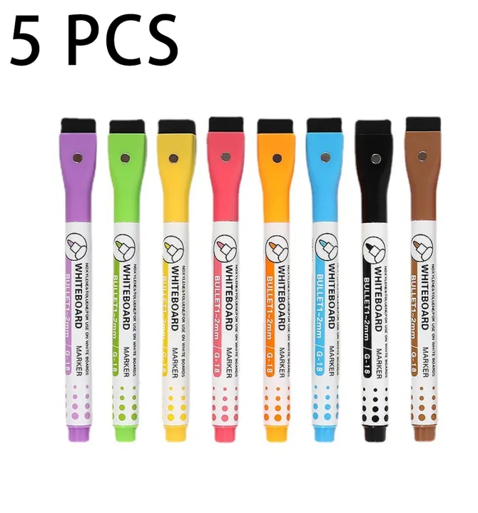 1/5/10Pcs%208%20Colors%20Erasable%20Magnetic%20Whiteboard%20Marker%20Pen%20Blackboard%20Marker%20Chalk%20Glass%20Ceramics%20Office%20School%20Art%20Marker%20Stationery%20-%20Image%209