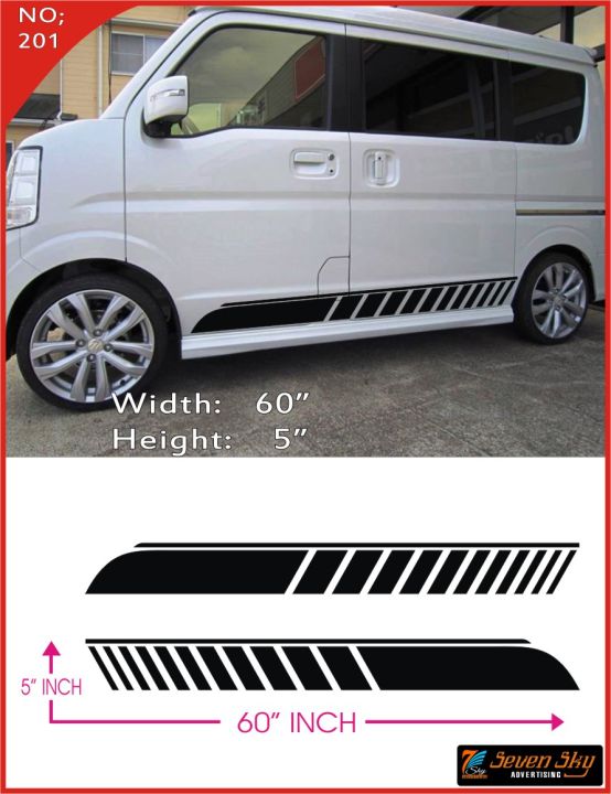 Car Side Body Stickers WAGON R Buddy Van Mini Car Hybrid Car Sports Car Kdh 2 Piece Double Side Vinyl Decal High Quality Plotter Cutting Maccal Stickers