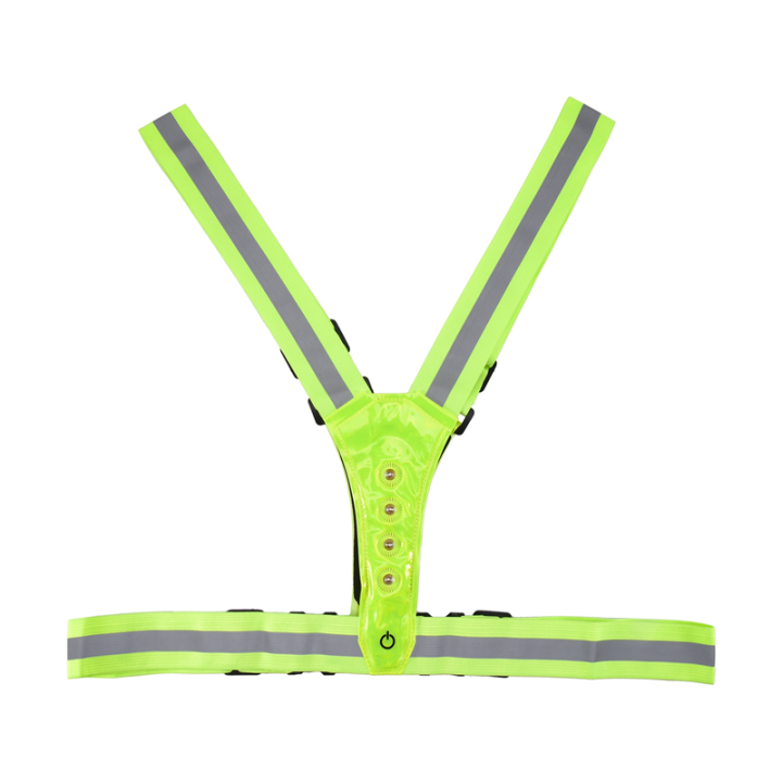 Reflective Vest,Adjustable,High Visibility Vest,Safety Vest with 8 LED Lamps, High Visibility for Jogging Running Green