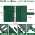 Green Budget binder with zippered envelope, A6 savings binder, budget cash envelope, cash note organizer, savings budget plan. 