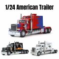 1:24 American Heavy Diecast Models Truck Trailer Head Alloy Collectible Diecast Vehicles with Lights and Sounds. 