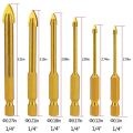 6pcs Glass Drill Bits Set Tile Ceramic Drilling Set 3/4/5/6/8/10mm with 1/4inch Hex Shank for Porcelain Marble Mirror. 