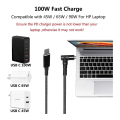 USB C to Laptop Charging Cable Adapter Type C to DC 4.5 x 3.0mm Converter 100W PD Power Charger Supply Cord for HP. 