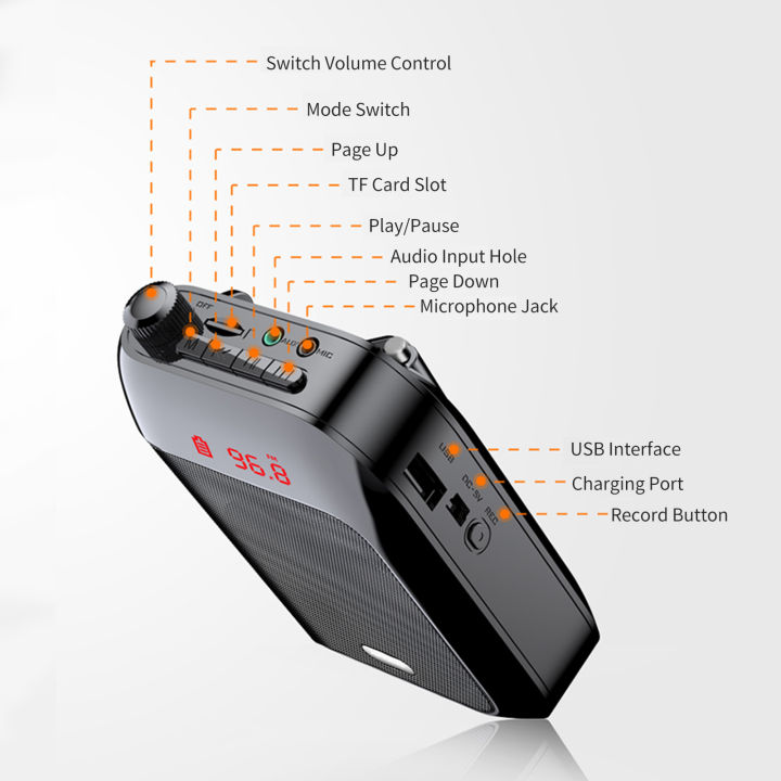 Portable%20Voice%20Speaker%20Amplifier%20for%20Teachers%20with%20wi-rel-ess%20Microphone%20Headset%20Waistband%20Rechar-geable%20Personal%20b-t%20Speaker%20Support%20Music%20Recording%20FM%20Ra-dio%20for%20Classroom%20Meeting%20Training%20Tour%20Guides%20Promotions%20Singing%20-%20Image%205