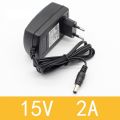 1pcs high quality 15V2A AC 100V-240V Converter Adapter DC 15V 2A 2000mA Power Supply EU Plug 5.5mm x 2.1-2.5mm. 