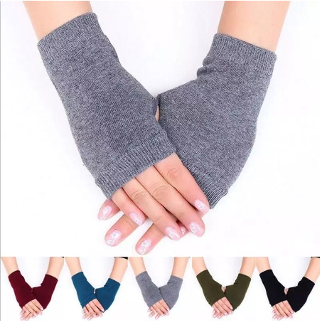 Winter Gloves Women Men Stylish Hand Warmers Arm Ladies Cotton Knitted Warm Mitten Fingerless Gloves 1Pair
