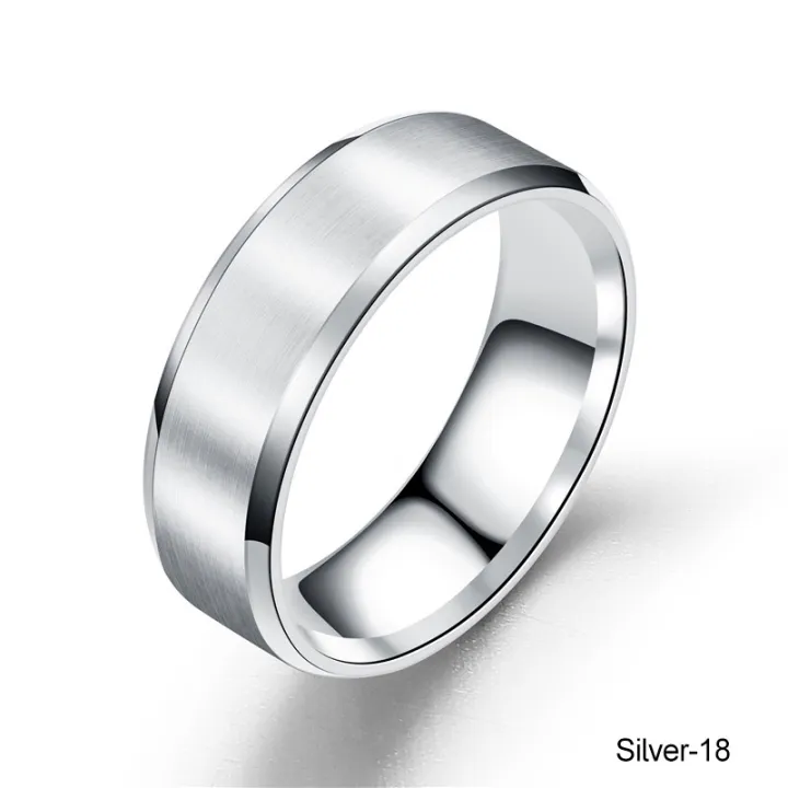 Cod Rings COD Titanium Cool Simple Men Ring Black Gold Silver Polishing Finger ...