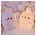 Rabbit night light for bed headboard, small table LED light, plug-free floor stand, creative atmosphere, decoration. 