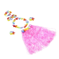 6 Set Hawaiian Grass Skirt Flower Hula Lei Wristband Garland Fancy Dress Costume. 