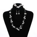 Fashion Multilayer Pearl Necklace Earrings Bracelet Jewelry Set Wedding Bridal. 