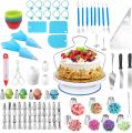 Cake Decorating Kit,132Pcs Cake Making Decoration Tools with Cake Turntable Stand,Cupcake Wrappers,Icing Piping Nozzles,Russian Tips,Baking Decorations Supplies Set. 