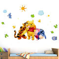 Winnie The Pooh With Friends Wall Stickers For Kids Room Home Decoration Cartoon Bear Pig  baby children cartoon bedroom room decor wall stickers removable kids nursery decal sticker Wall Decoration Stickers wall deco. 