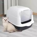 Hooded Cat Litter Box Pet Litter Box Enclosed Cat Toilet Durable Kitty Litter Tray High Edge Litter Box for Small Cats Pet Accessories. 