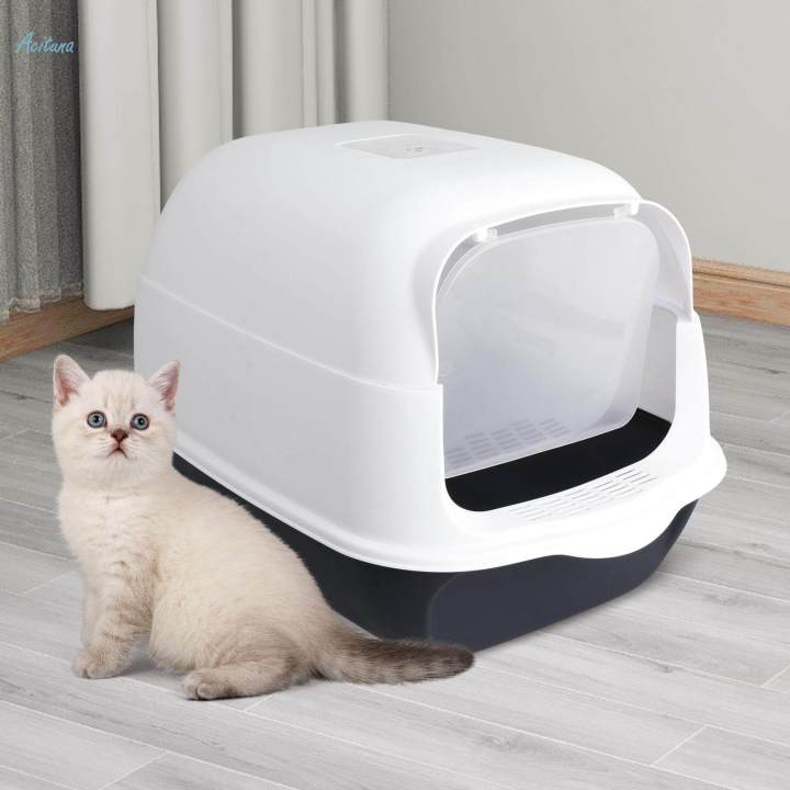 Hooded%20Cat%20Litter%20Box%20Pet%20Litter%20Box%20Enclosed%20Cat%20Toilet%20Durable%20Kitty%20Litter%20Tray%20High%20Edge%20Litter%20Box%20for%20Small%20Cats%20Pet%20Accessories%20-%20Image%205