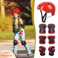 SuperRide Skating Helmet Kit Kids Skating Protective Gear Set Helmet Knee Elbow Pads Wrist Guards for Roller Skate Skateboard Bike Adjustable Durable Ideal for Cycling Scooter 7pcs/set Kids Bike Helmet. 