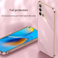 Biruiqu for OPPO F19 Back Cover Luxury 6D Plating Frame Shiny Bling Phone Pounch Soft Silicone Square Phone Case. 