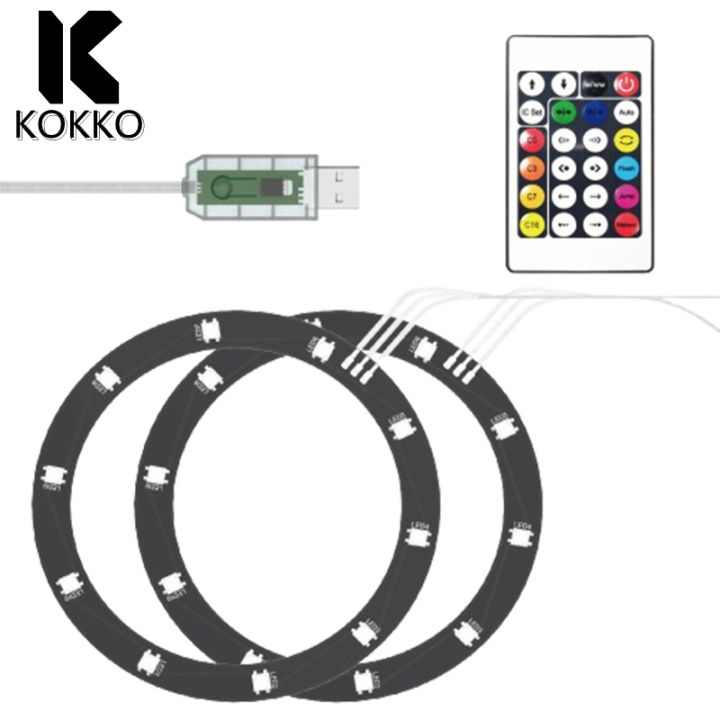 KOKKO Light Ring RGB LED Light With 8 Color 400 Effects Remote Control Decal Decoration Accessories Compatible For PS5/PS5 Slim Console