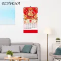 Traditional Lunar Calendar 2024 Blessing Word Wall Calendar Monthly Ornament for Chinese New Year Tearable Hanging Decoration Southeast Asian Buyers' Choice Year of the Dragon Wall Calendar. 