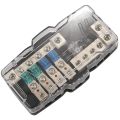 Multi-functional LED Car Audio Stereo ANL Fuse Holder Distribution 0/4ga 4 Way Fuses Box Block 30A 60A 80Amp. 