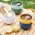 [new] Portable Stainless Steel Soup Cup Lunch Box Food Containers Cute Shape Vacuum Flasks Thermo Cup Microwave Heating With Spoon. 