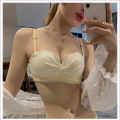 Student Girl Underwear Suit Small Chest Push up Big Anti-Sagging Korean Simple Breast Holding Underwired Bra. 