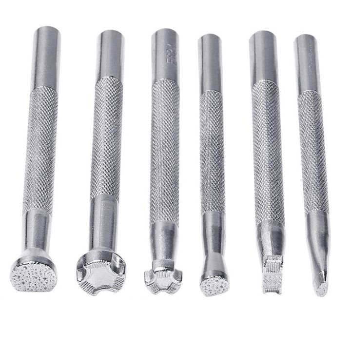 6Pcs Leather Stamping Tools Leather Working Saddle Making Stamps Set