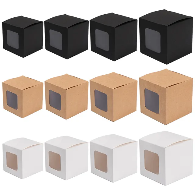 30/50pcs%20Square%20Kraft%20Paper%20Boxes%20With%20Transparent%20Window%20For%20Wedding%20Birthday%20Party%20S%20Product%20Packaging%20Box%20-%20Image%204