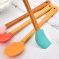 5 Pack Silicone Spatula, Mini Spatulas Scrapers with Bamboo Handle for Cooking Baking Nonstick Cookware Kitchen Utensils. 
