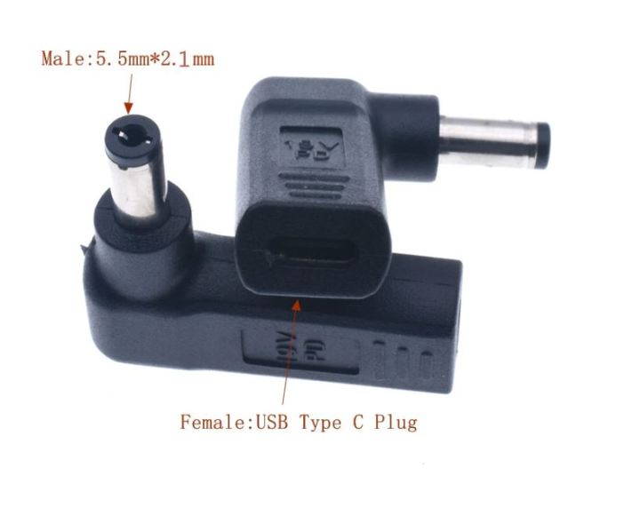BUSB%203.1%20Type%20C%20USB-C%20to%20Rectangle%20DC%20Plug%205.5mm%204.0mm%207.4mm%20Adapter%20PD%2090%20Degree%20Angled%20for%20Laptop%20Tablet%20-%20Image%203