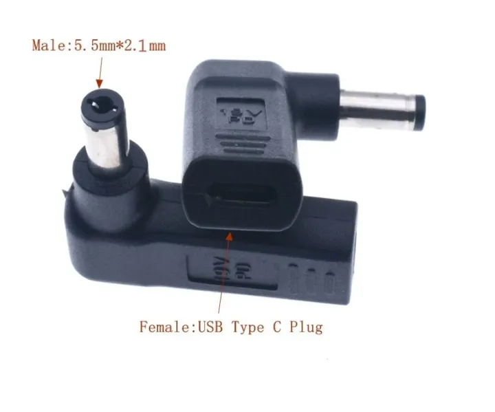BUSB%203.1%20Type%20C%20USB-C%20to%20Rectangle%20DC%20Plug%205.5mm%204.0mm%207.4mm%20Adapter%20PD%2090%20Degree%20Angled%20for%20Laptop%20Tablet%20-%20Image%203