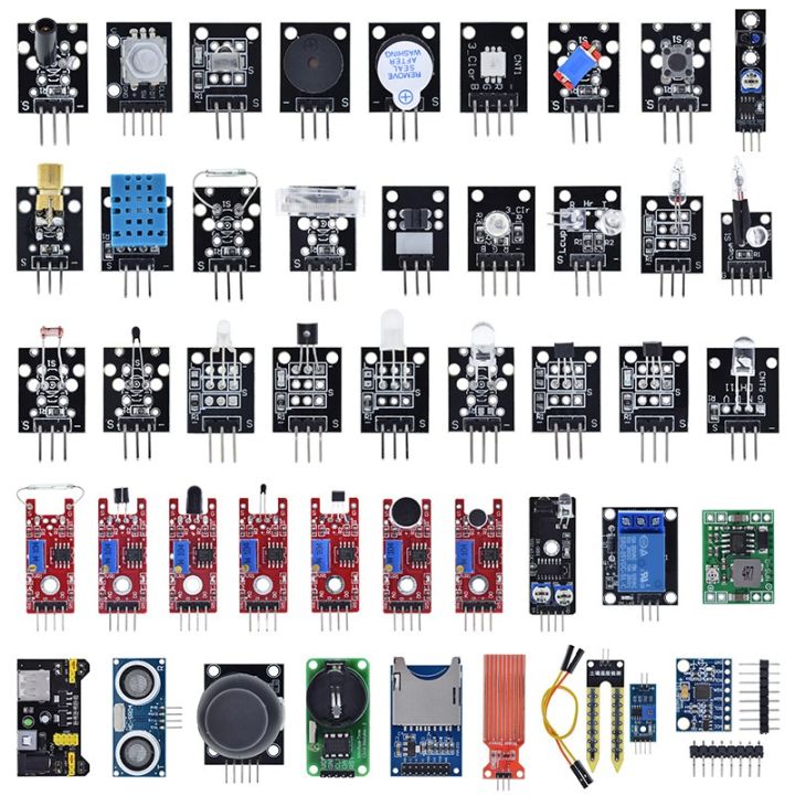 For Arduino 45 Kinds Of Sensors Digital Temperature Humidity Rgb Led Soil Buzzer Sound Ultrasonic Sensor Module Uno R3 Mega2560