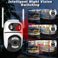 8MP 4K PTZ WiFi IP Camera Security Protection Dual Lens Screen Color Night Vision Auto Track CCTV Surveillance Camera ICSEE APP. 