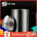 HelloWorld Water Cup Double Wall Insulated Stainless Steel Comfortable Grip Milk Drink Tumbler Household Supplies. 