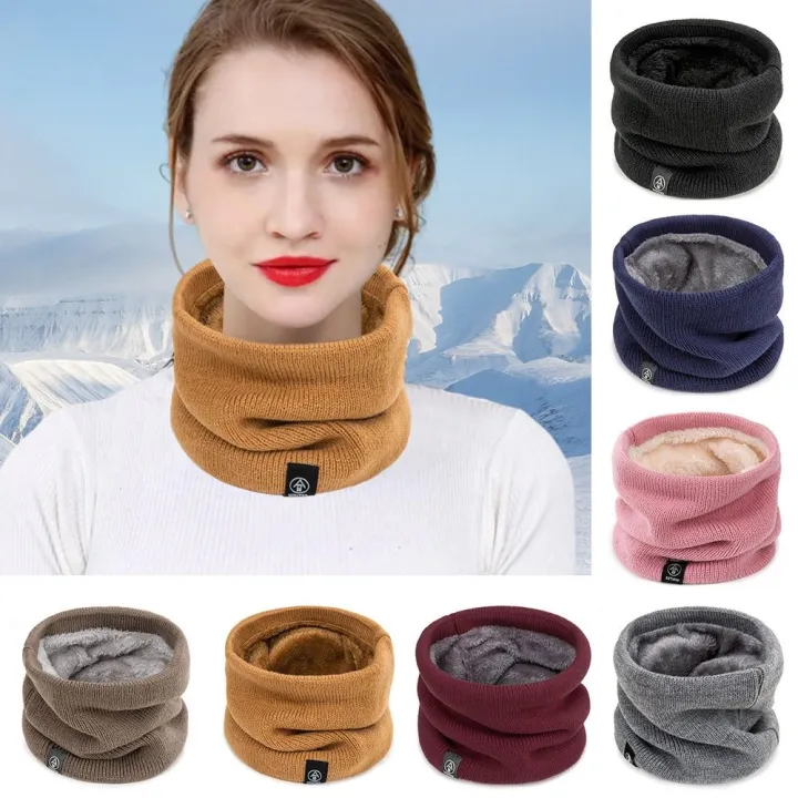 Neck Protection Winter Scarf Soft Thick Warm Neck Warmer Solid Color Neck Scarves Winter