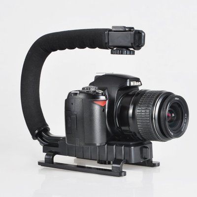 Professional Video Stabilizing C U Shape Pro Handle Grip Handheld Mount Triple