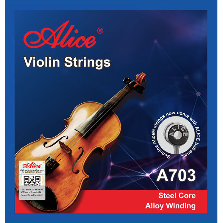 Full Set Alice A703 Violin String set Stainless Steel Core  Alloy winding Cupronickel 4/4 Size Violin Strings E A D G violin string set all set